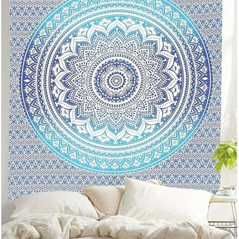 Blue Mandala Tapestry Wall Hanging Art Bedroom